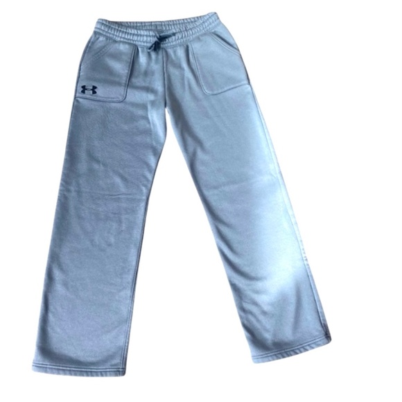 Youth Large Under Armour Coldgear Pants Grey Bottoms Sweatpants - Picture 1 of 5